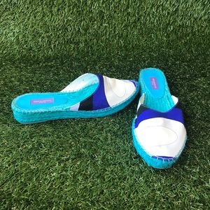Emilio Pucci Open Back Espadrille Slides Sz 36